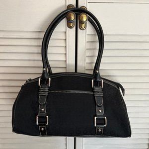 NWOT Nine West Leather Trimmed Black Satchel.
